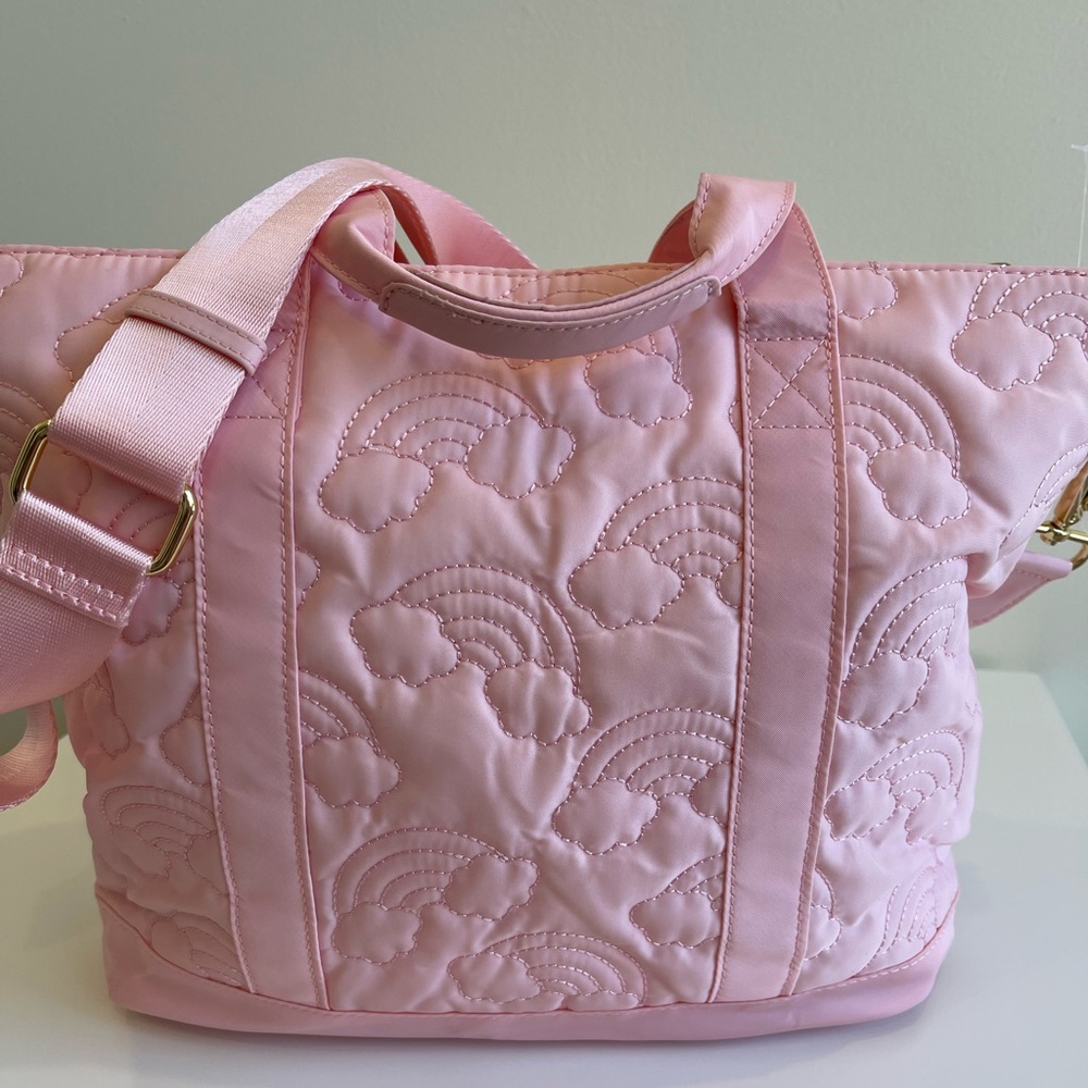 NEW STONEY CLOVER LANE Pink Mini Puffy Over Rainbow Tote Bag Diaper Baby Travel